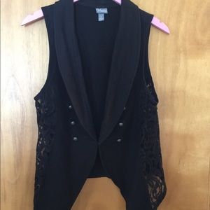 Black vest with lace sides